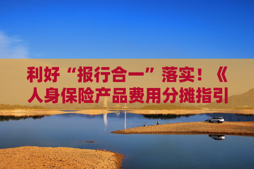 利好“报行合一”落实！《人身保险产品费用分摊指引》出炉