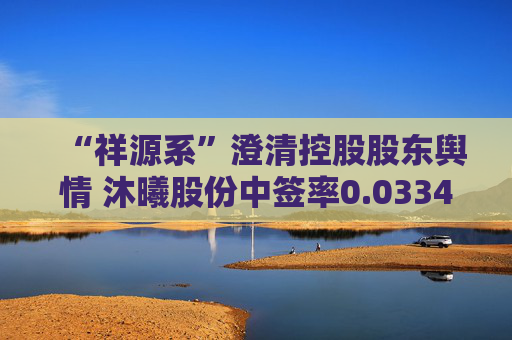“祥源系”澄清控股股东舆情 沐曦股份中签率0.03348913%  第1张