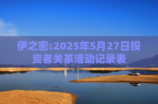伊之密:2025年5月27日投资者关系活动记录表