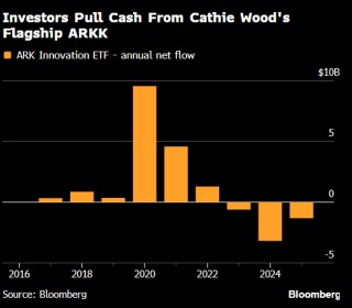 Cathie Wood旗舰基金遭遇纪录最长连跌 疫情后行情轮动致其大跌逾五成