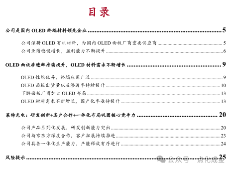 【中银化工】公司深度-莱特光电(688150.SH):国内OLED终端材料领先企业 第1张 【中银化工】公司深度-莱特光电(688150.SH):国内OLED终端材料领先企业 第1张